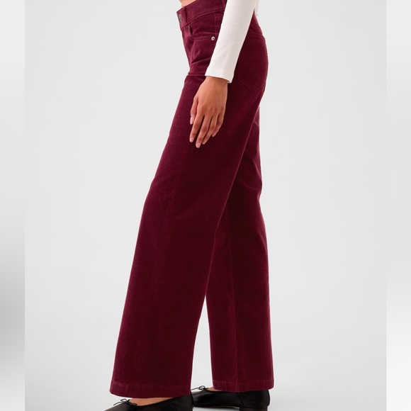NWT Gap High Rise Corduroy Stride Wide-Leg Pants - Picture 2 of 6